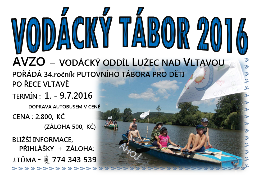 Vodácký tábor - Vltava 2016